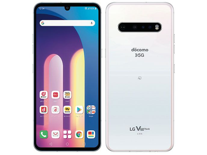 ムスビー｜【美品】docomo L-51A ホワイト【LG V60 ThinQ 5G L-51A NTT 