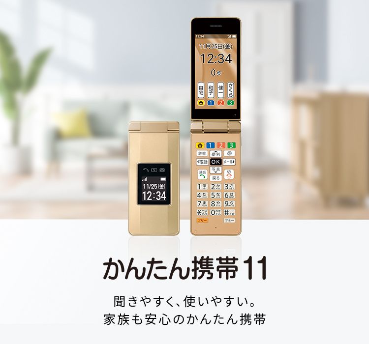 ムスビー｜新品同様 使用少 SIMフリー SoftBank かんたん携帯11 