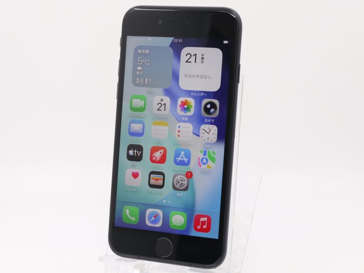 �ڥȡ�������Х����SIM�ե꡼iPhone SE �裲���� 64GB �֥�å� BT����81%