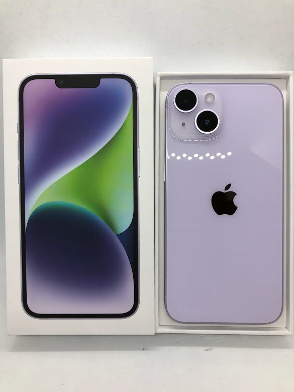 ムスビー｜iPhone14 128GB パープル SIMフリー ドコモ版 バッテリー100  