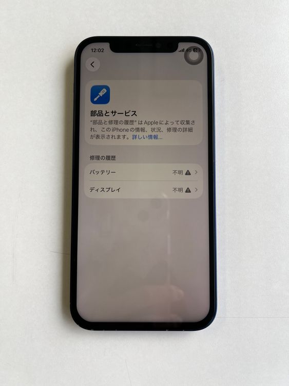 ���� iPhone 12 64GB �֥롼 �Хåƥ꡼100% MGHR3J/A - 4184