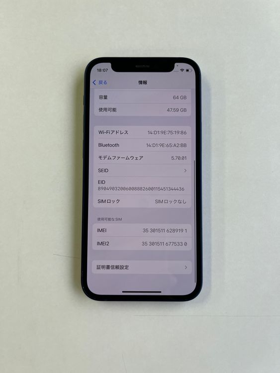  iPhone 12 mini 64GB ֥롼 Хåƥ꡼100% - 9191