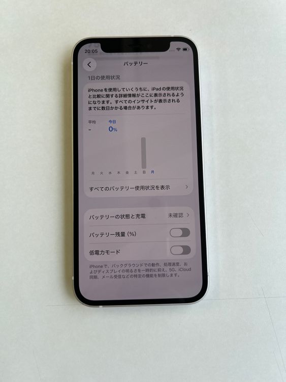 ���� iPhone 12 mini 64GB �ۥ磻�� �Хåƥ꡼100% - 8850
