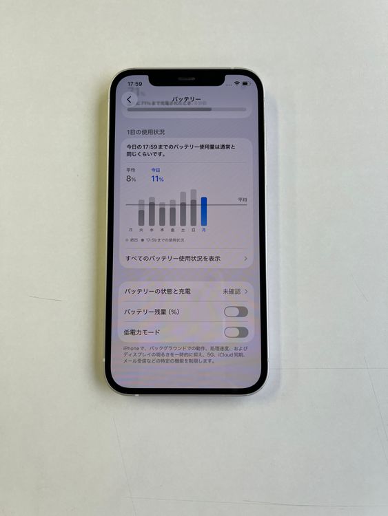 ���� iPhone 12 64GB �ۥ磻�� �Хåƥ꡼97% MGHP3J/A - 5843