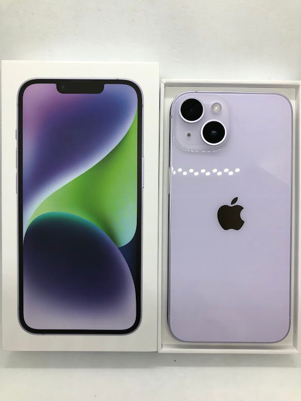 ムスビー｜iPhone14 128GB パープル SIMフリー au版 バッテリー98 