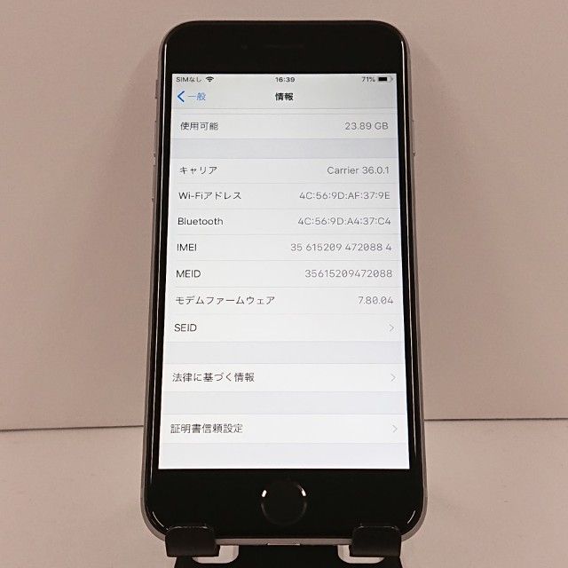 iPhone6 32GB SIM�ե꡼ ���ڡ������쥤 c19308