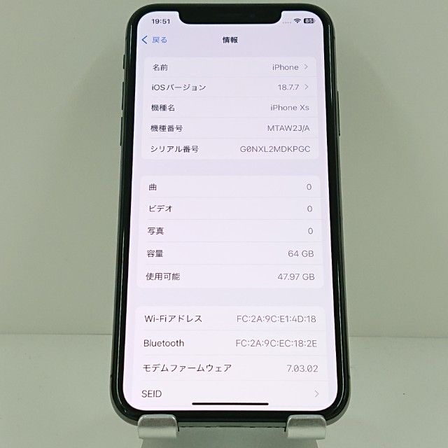 iPhoneXS 64GB �ɥ��� ���ڡ������쥤 c19407