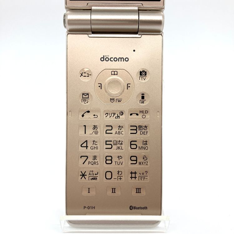 新品　未使用　ドコモ　P-01H ゴールド ムスビー｜docomo P-01H ゴールド ガラケー 携帯電話 ☆初期化