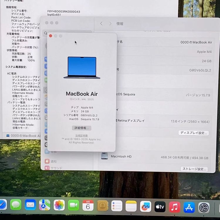 MacBook Air 13����� Early2025 Apple M4 24GB/512GB �ߥ�