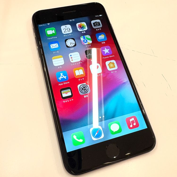 �ڽ���Ź�����ѡ�iPhone7Plus 256GB �֥�å� �Хåƥ꡼��������100%