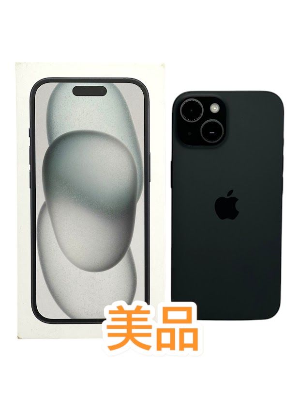 ムスビー｜iPhone 15 128GB ブラック SIMフリー バッテリー93 