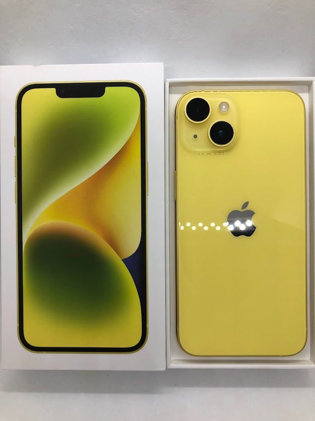 ムスビー｜iPhone14 128GB イエロー SIMフリー ドコモ版 バッテリー100 