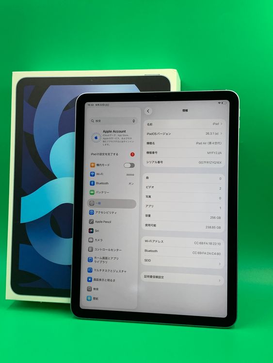 ���������� iPad Air ��4���� Wi-Fi 256GB �������֥롼  SIM�ե꡼