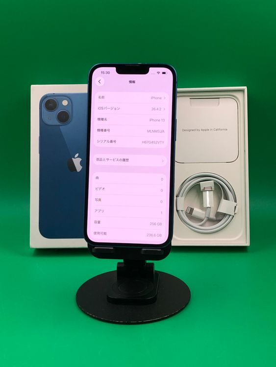 �����礤���� iPhone 13 256GB �֥롼 SIM�ե꡼ ��������100% au ��