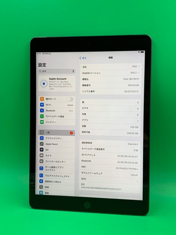 �����礤���� iPad ��9���� Wi-Fi+Cellular 256GB ���ڡ������쥤