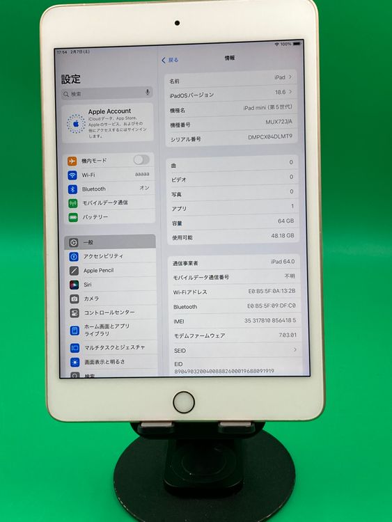 ����� iPad mini ��5���� Wi-Fi+Cellular 64GB �������