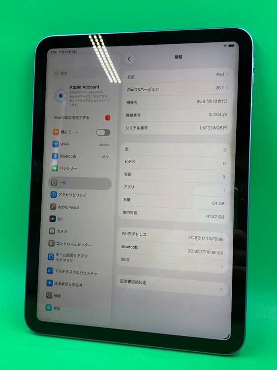  iPad 10 Wi-Fi 64GB ֥롼 92%