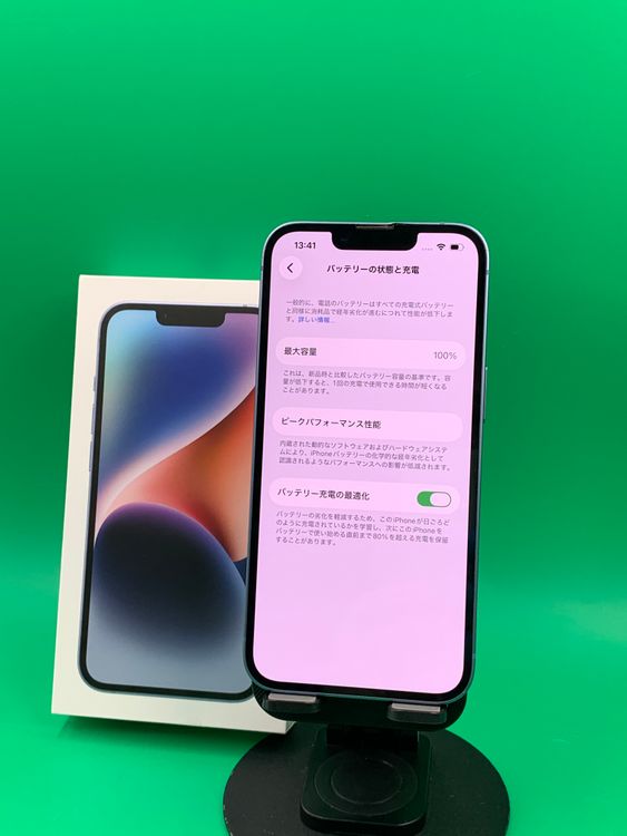 ���Хåƥ꡼���� iPhone 14 256GB �֥롼 SIM�ե꡼ ��������100%