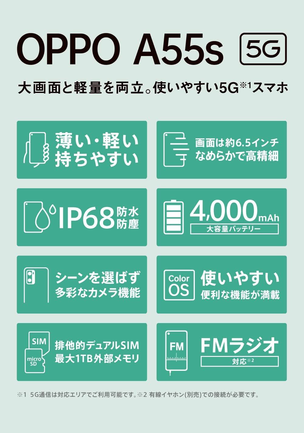 ムスビー｜【ポケットモール】新品未開封 OPPO A55s 5G CPH2309 国内版 