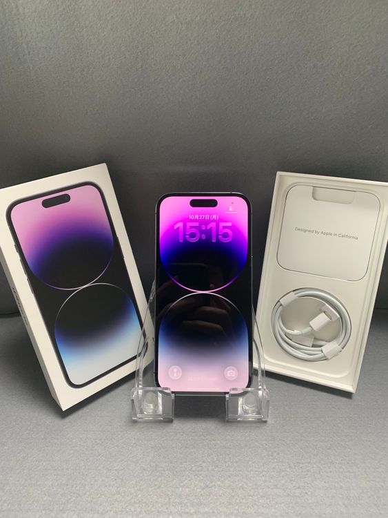 超美品 国内版 SIMフリー iPhone14 Pro 256GB ディープパープル色
