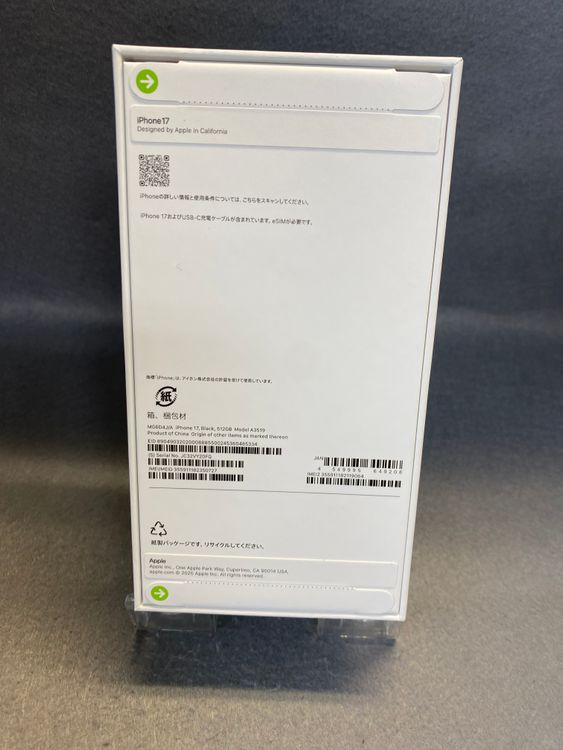 ����̤������Apple���ȥ��ǡ�SIM�ե꡼��iPhone17  512GB  �֥�å���