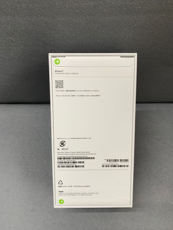 ����̤���� Apple���ȥ��� SIM�ե꡼ iPhone17 256GB �֥�å���