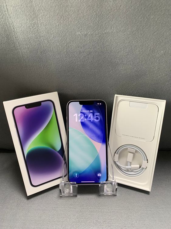 超美品 国内版 SIMフリー iPhone14 128GB パープル色