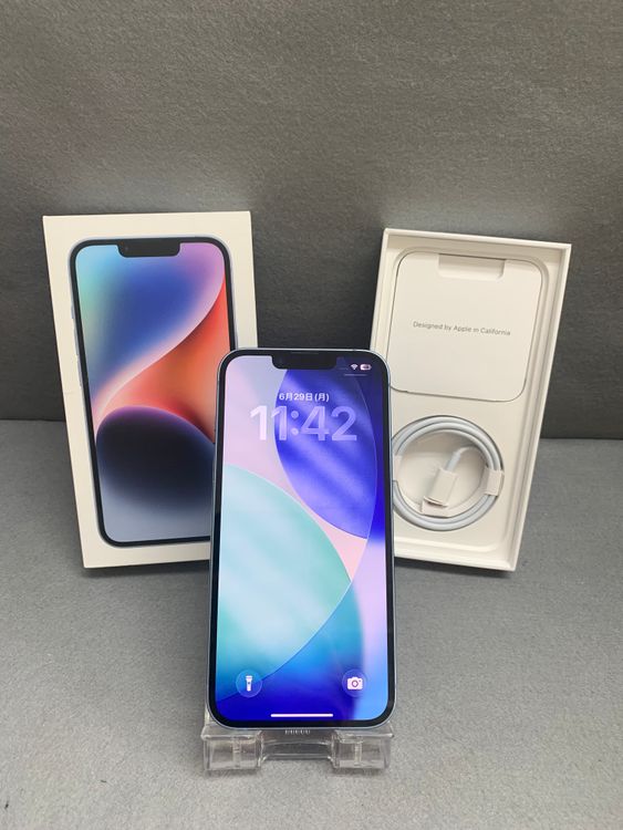 ���� Apple���ȥ��� SIM�ե꡼ iPhone14 128GB �֥롼��