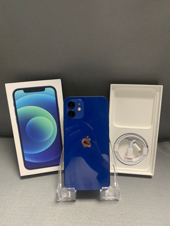 美品 アップルストア版 SIMフリー iPhone12 64GB ブルー色