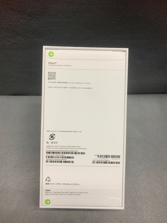 ����̤������Apple���ȥ��ǡ�SIM�ե꡼��iPhone17 512GB �ۥ磻�ȿ�