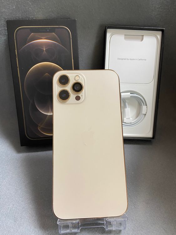 美品中古 Appleストア版 SIMフリー iPhone12 Pro Max 128GB ゴールド色