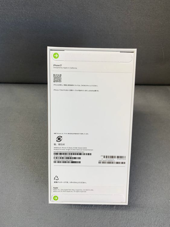 ����̤���� Apple���ȥ��� SIM�ե꡼ iPhone17 512GB �֥�å���