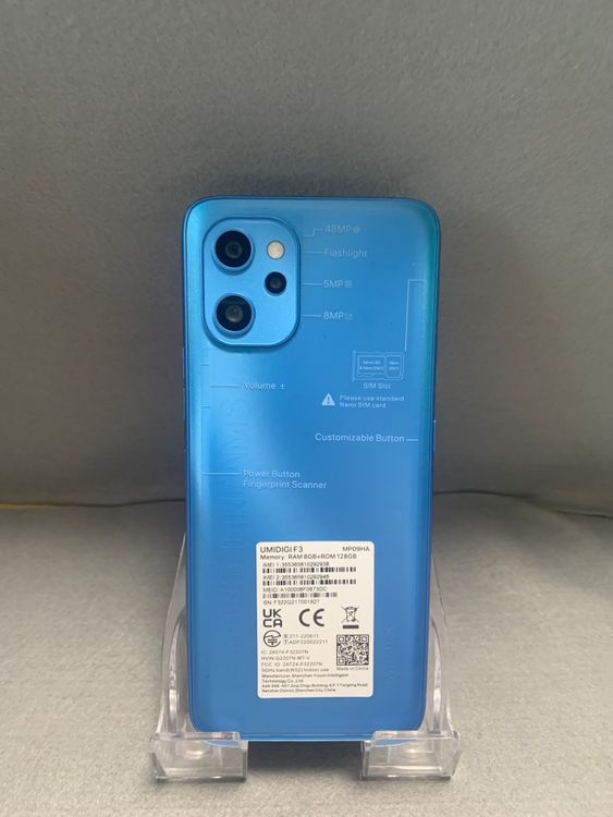 美品 SIMフリー UMIDIGI F3 8GB ROM 128GB ブルー色