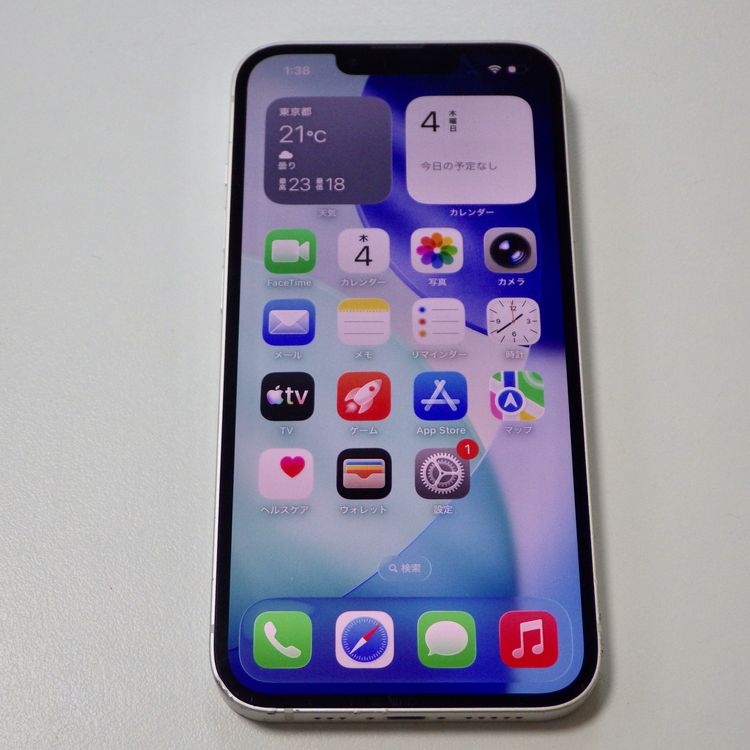 SIM�ե꡼ iPhone13 128GB �ۥ磻�� ����80%  ����̵��