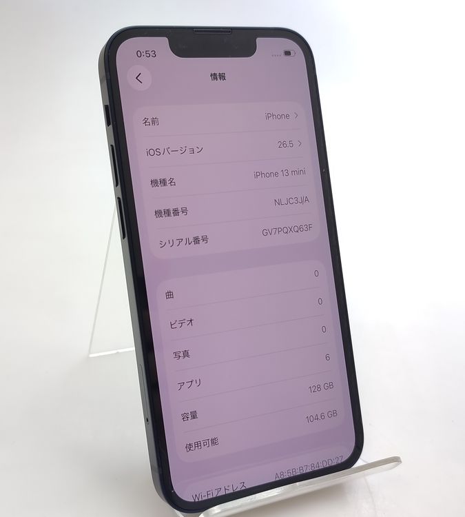 �ڸ��ʡ� iPhone13 mini 128GB �ߥåɥʥ��� SIM�ե꡼ �Хåƥ꡼100%