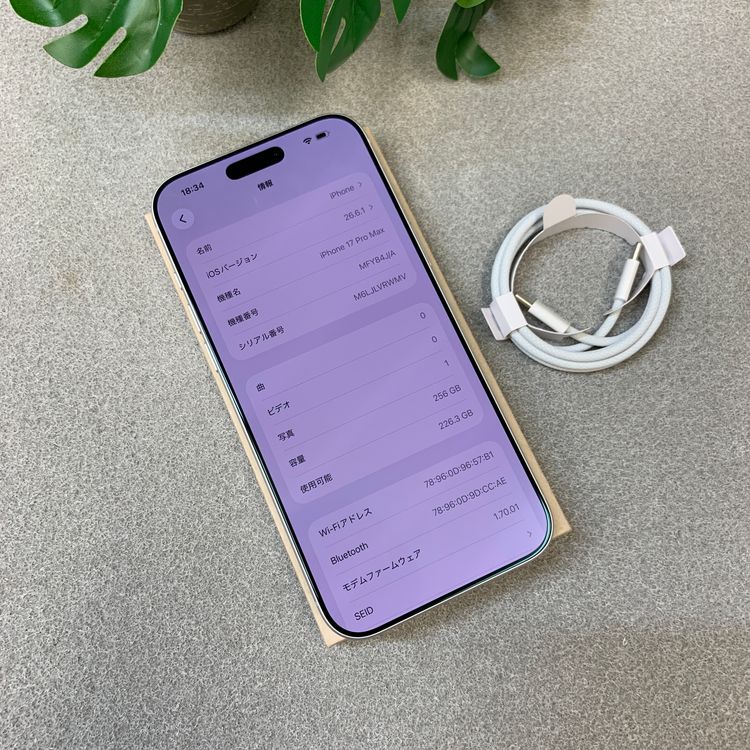 �Хåƥ꡼100% iPhone 17ProMax 256GB ����С������� SIM�ե꡼
