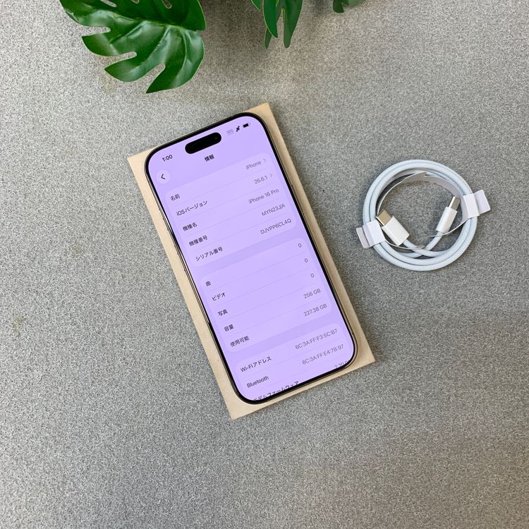 �Хåƥ꡼86% iPhone16 Pro 256GB �ǥ����� ������ SIM�ե꡼����̵��