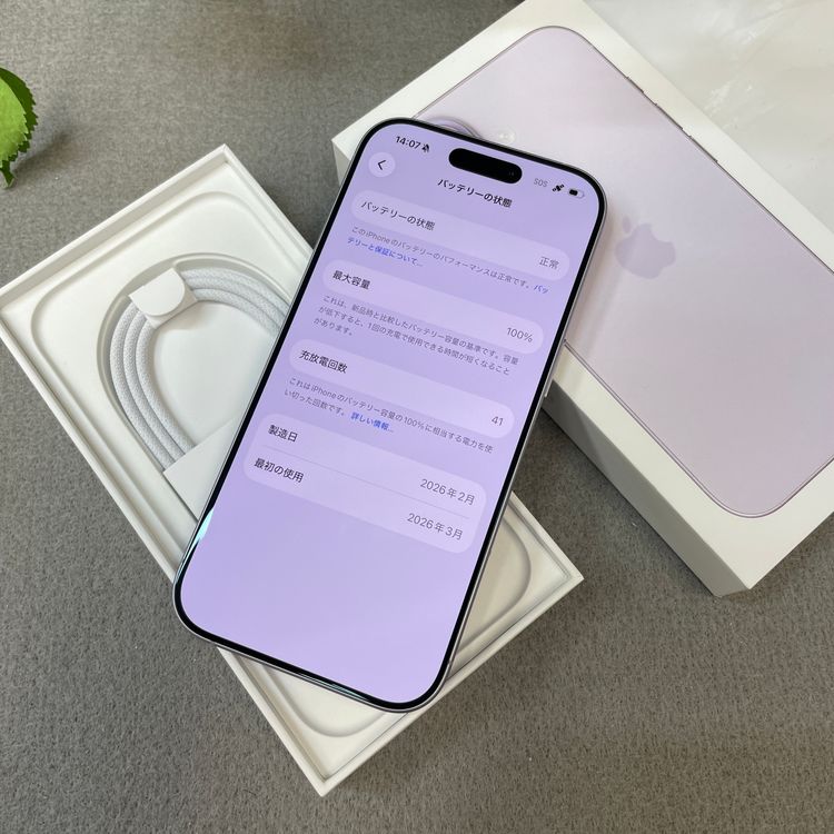�Хåƥ꡼ 100% iPhone 17 256GB ��٥���� Apple�� SIM�ե꡼