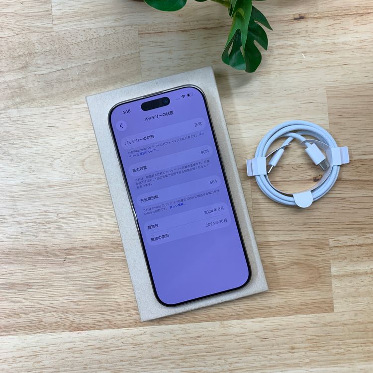 �Хåƥ꡼ 90�� iPhone16Pro 256GB �ǥ����� ������ SIM�ե꡼����̵��