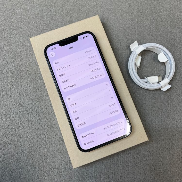 �Хåƥ꡼99% iPhone 16e 128GB �֥�å� Apple�� SIM�ե꡼����̵