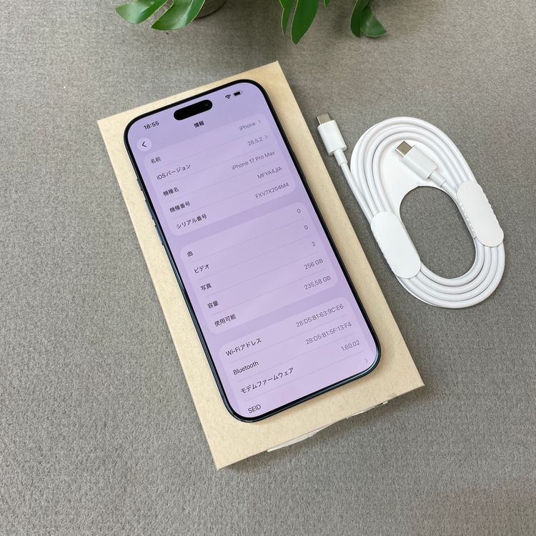 �Хåƥ꡼ 99% iPhone17Promax 256GB �֥롼 ������ SIM�ե꡼ ����̵��