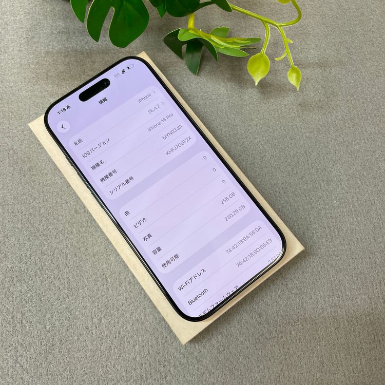 �Хåƥ꡼98% iPhone 16Pro 256GB �֥�å� ������ SIM�ե꡼����̵��