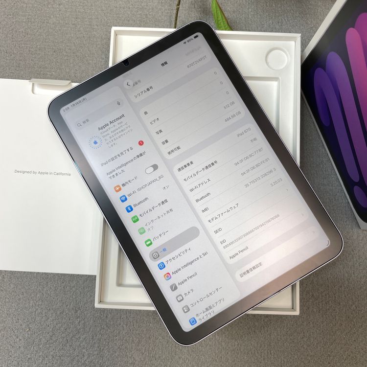 ����Ʊ��iPad Mini A17Pro 512GB  Wi-Fi + Cellular��ǥ�