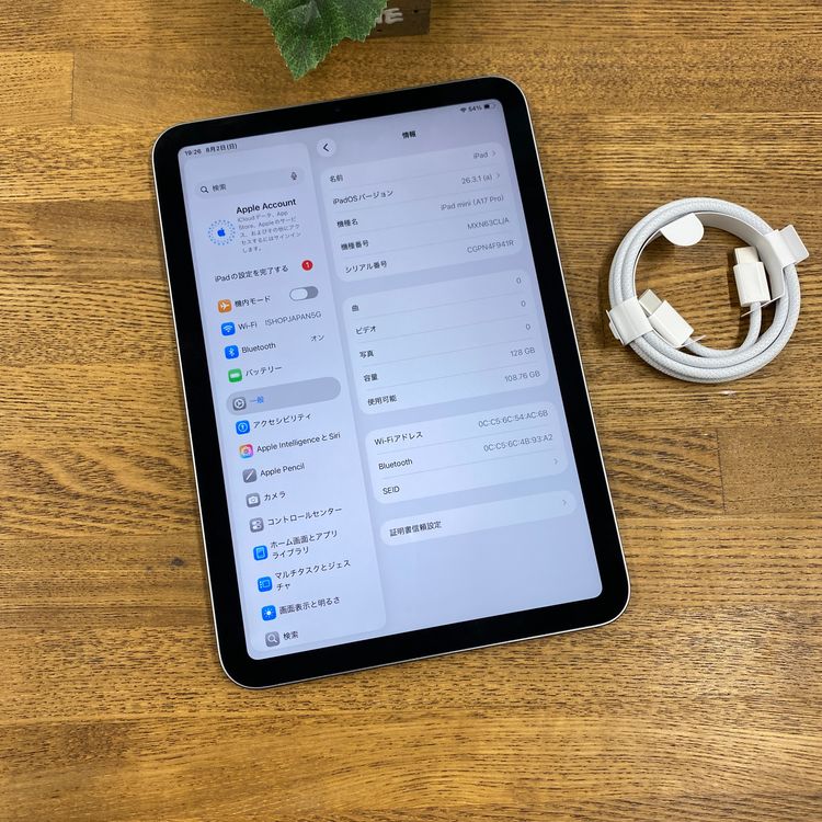 �Хåƥ꡼ 100% iPad mini(A17 Pro) 128GB Wi-Fi��ǥ�