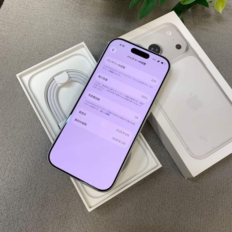 �Хåƥ꡼100% iPhone 17Pro 256GB ����С�Apple�� SIM�ե꡼