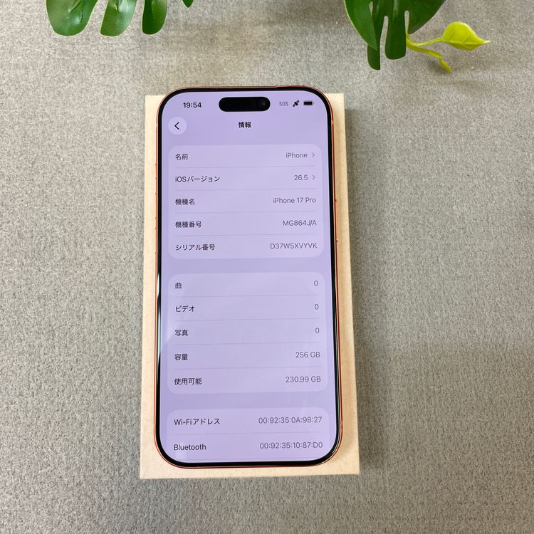 �Хåƥ꡼ 100% iPhone 17Pro 256GB �����ߥå������ SIM�ե꡼