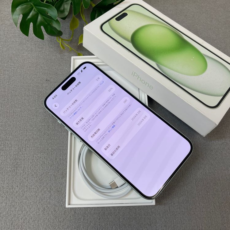 �Хåƥ꡼92�� iPhone 15Plus 128GB ���꡼�� ����SIM�ե꡼ ����̵��