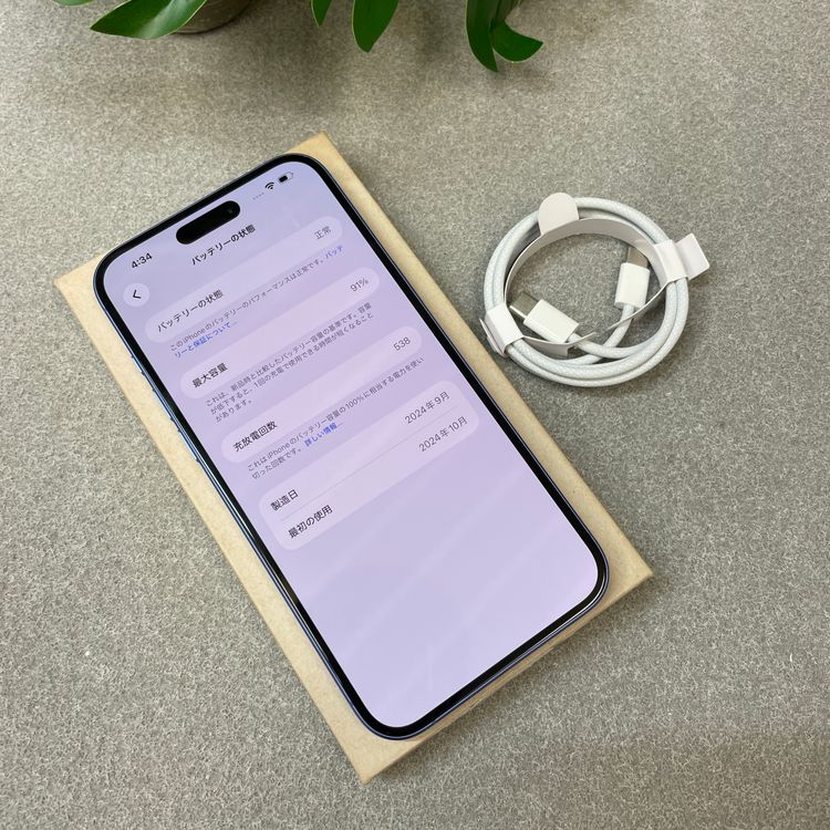 �Хåƥ꡼ 91% iPhone 16Plus 256GB ����ȥ�ޥ�� ������SIM�ե꡼