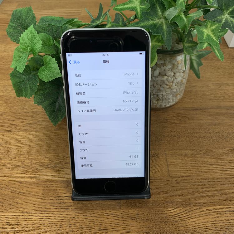 �Хåƥ꡼100% iPhone SE2 64Gb �ۥ磻�� ������SIM�ե꡼����̵�� 25320