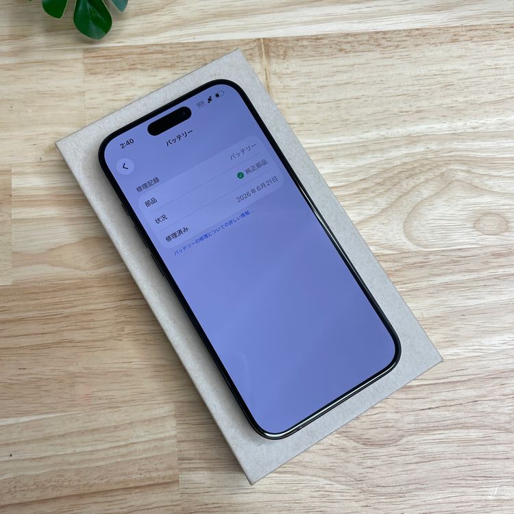 �Хåƥ�� 100% iPhone 15Pro 256GB �֥�å� ������ SIM�ե꡼����̵��